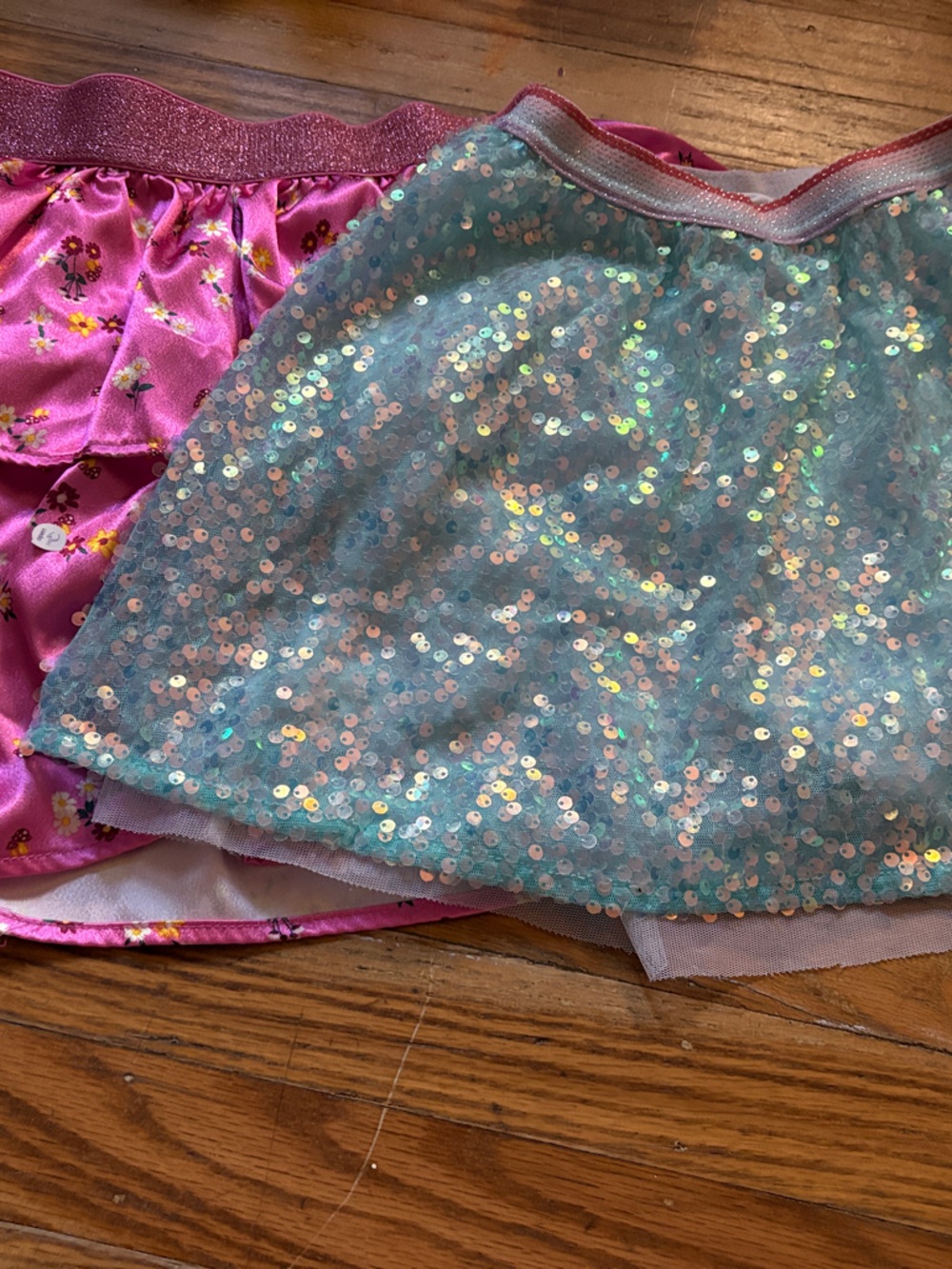 Set of 2 Girls Sparkly Fun Sequin and Tiered Skirts